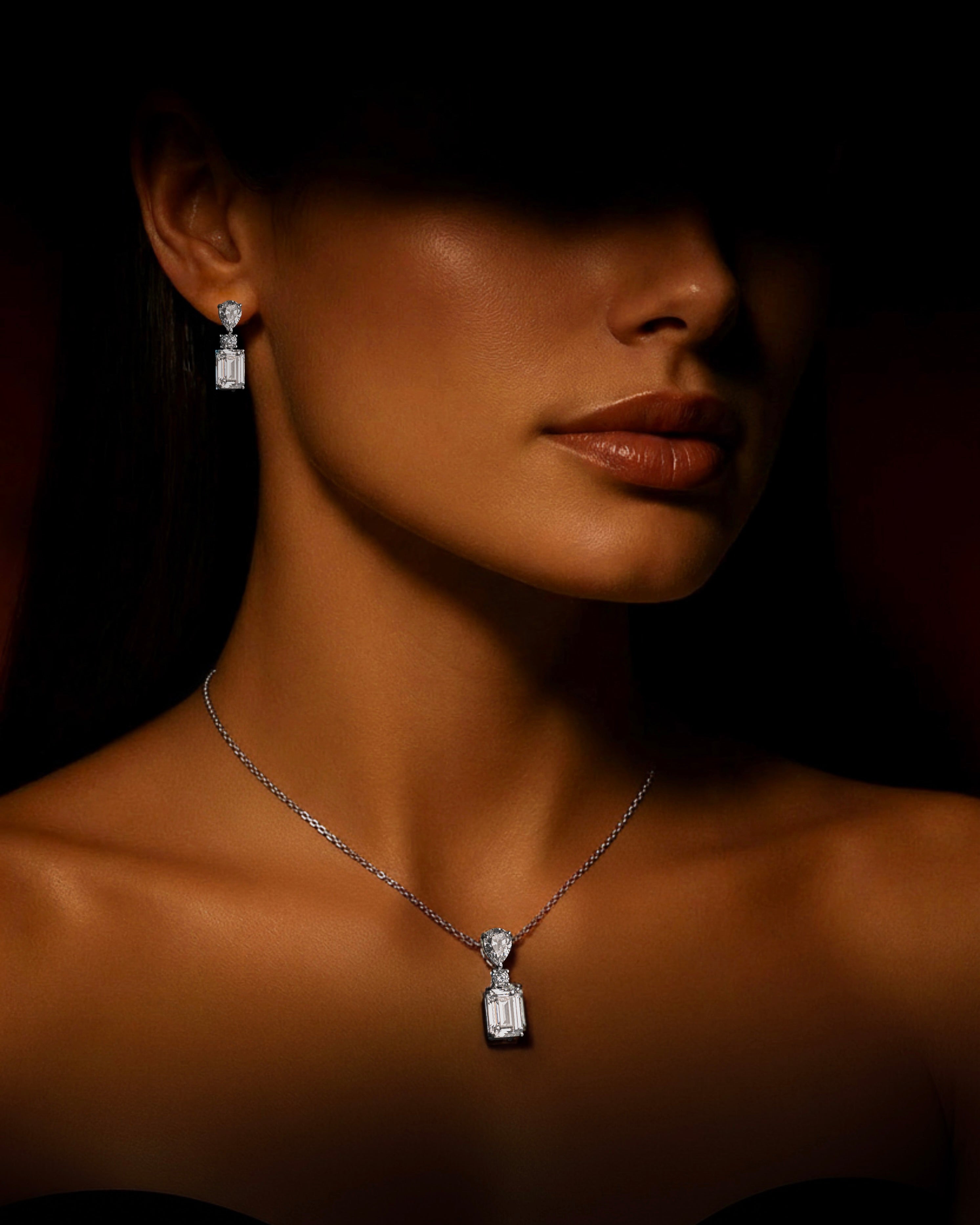 emerald necklace & earring