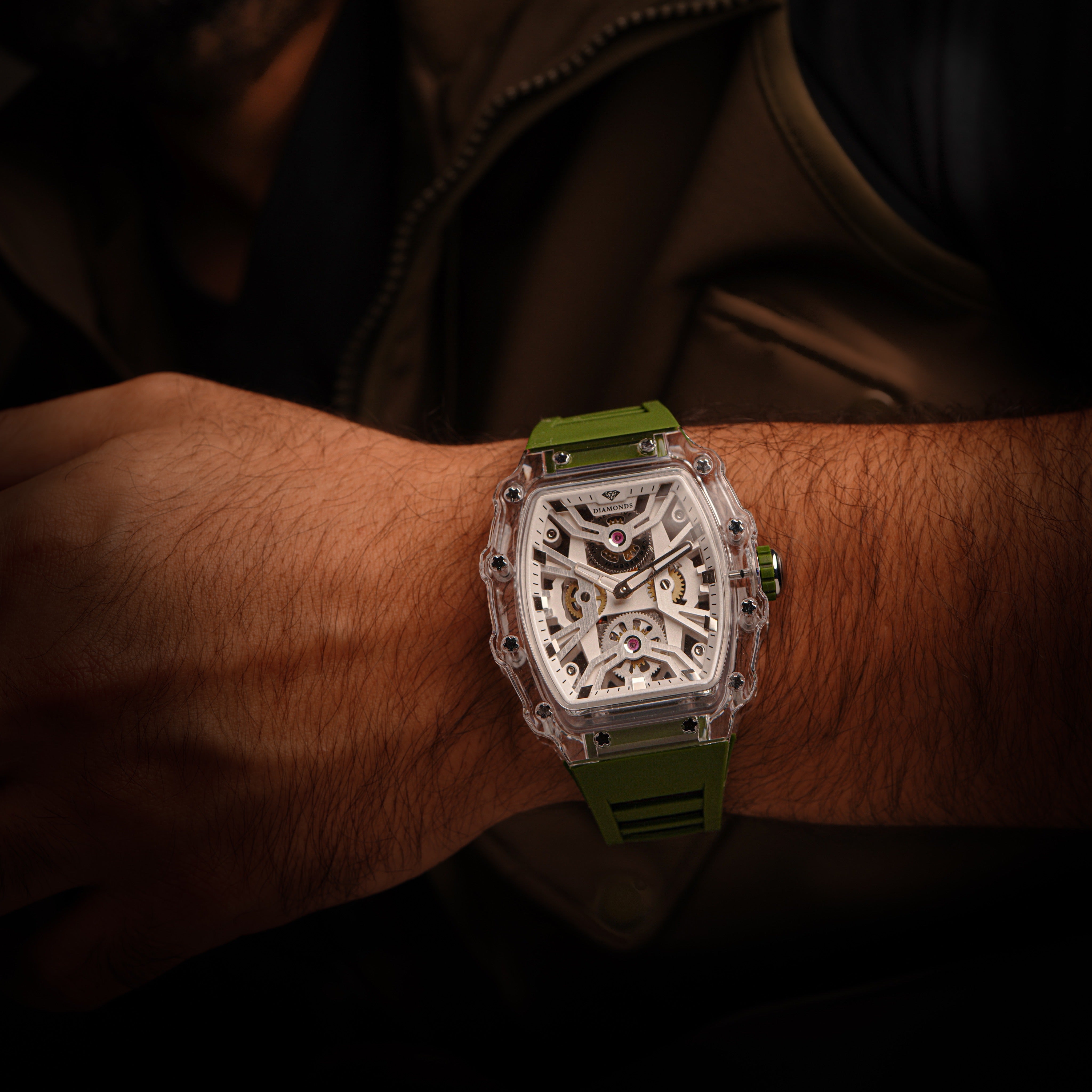 Diamond White Dial-Green