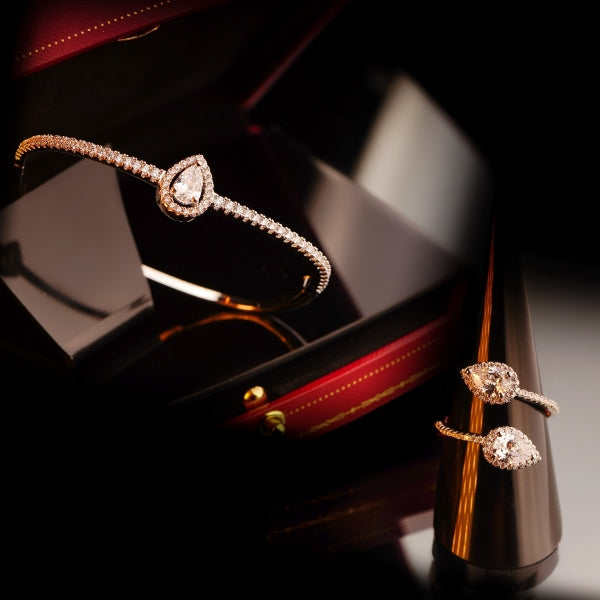 Pear bangle and ring