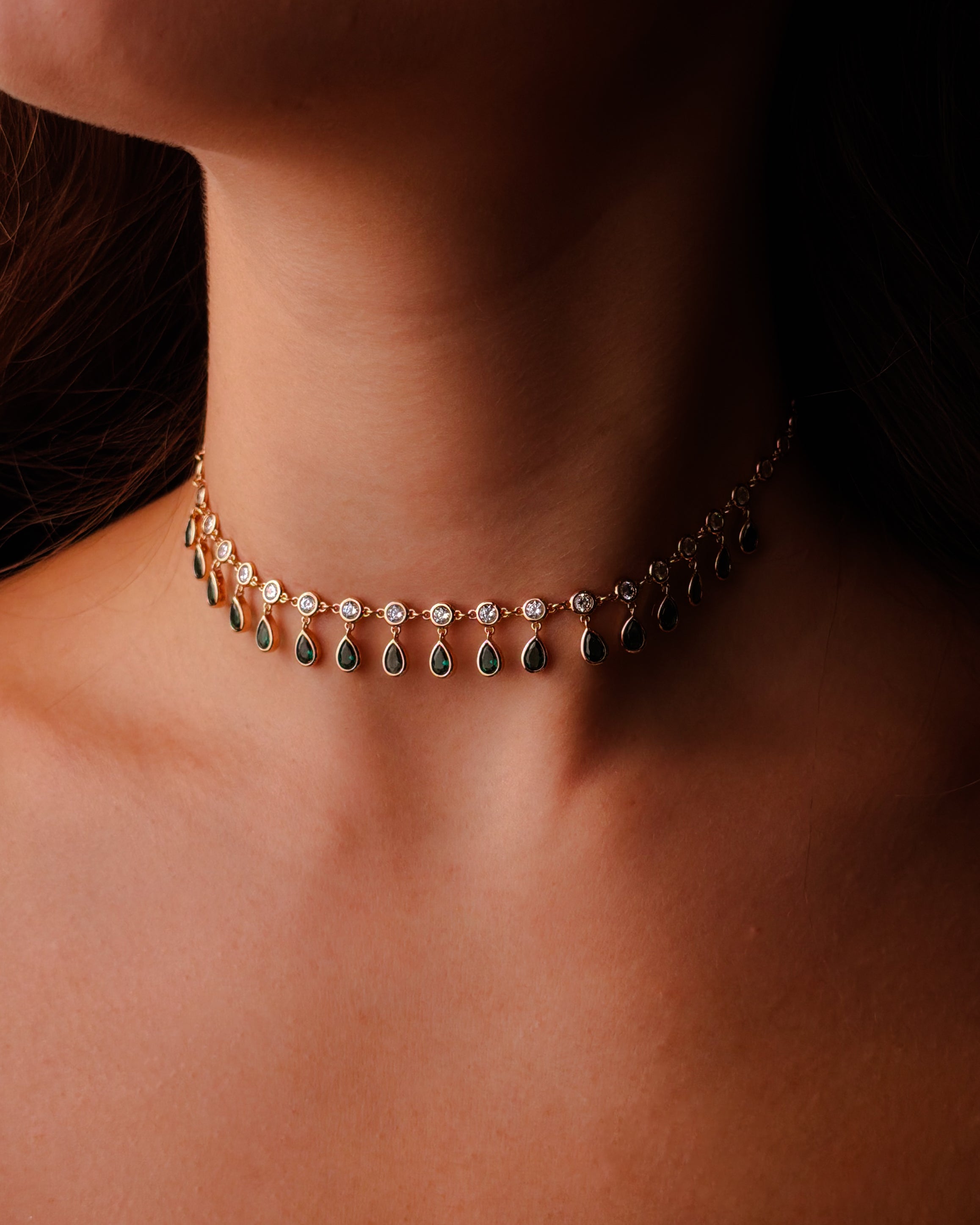 Choker pear emerald