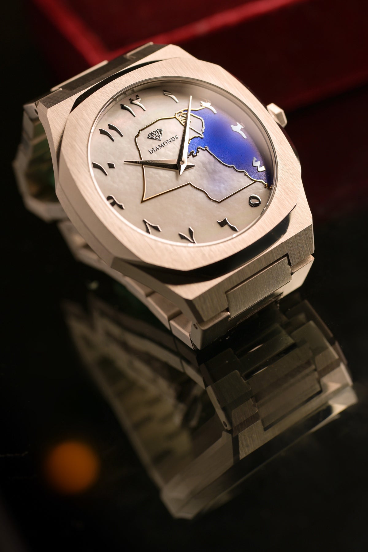 Kuwait map Steel Men's