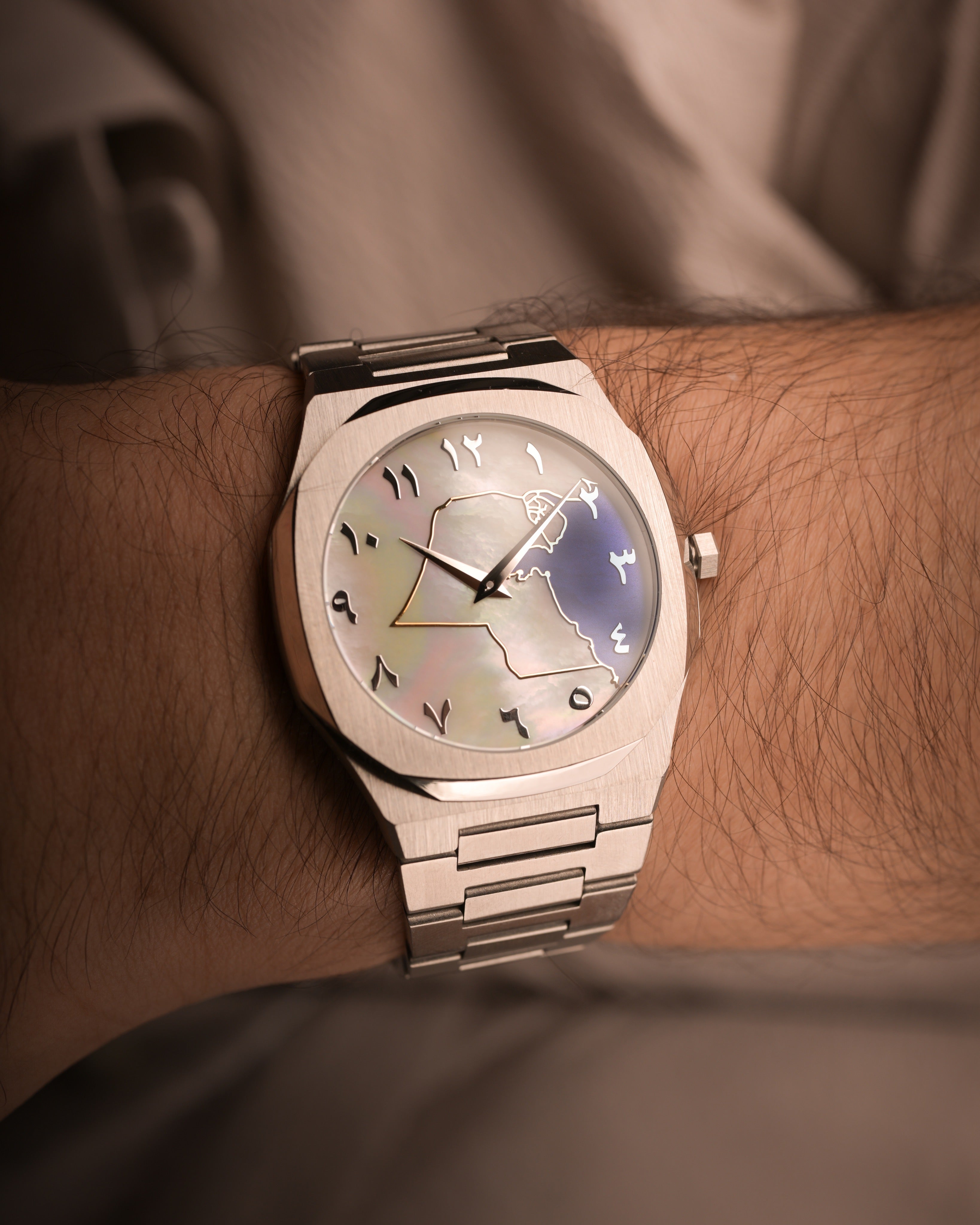 Kuwait map Steel Men's