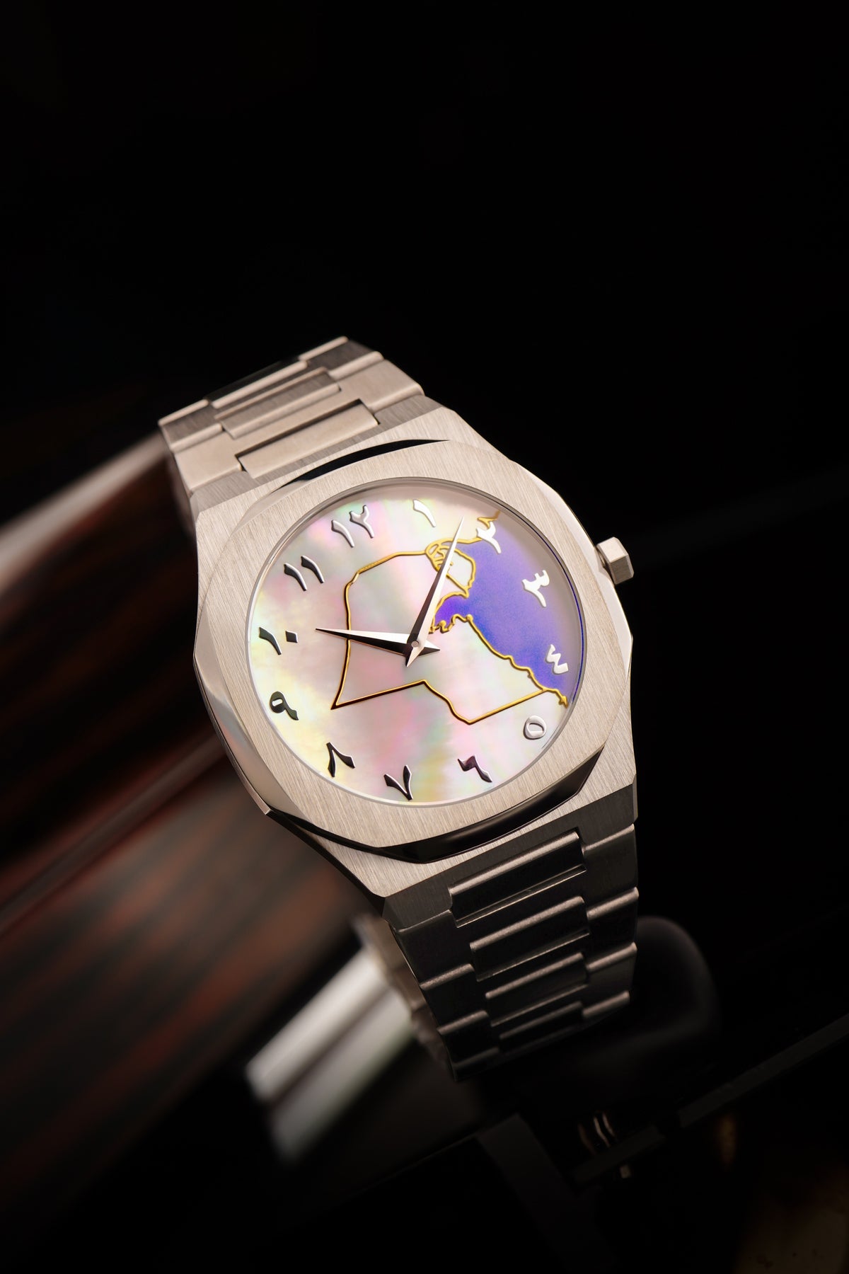 Kuwait map Steel Men's