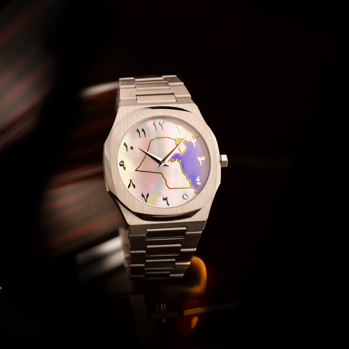 Kuwait map Steel Men's