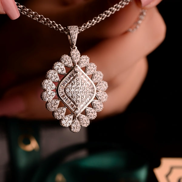 Baguette drop necklace