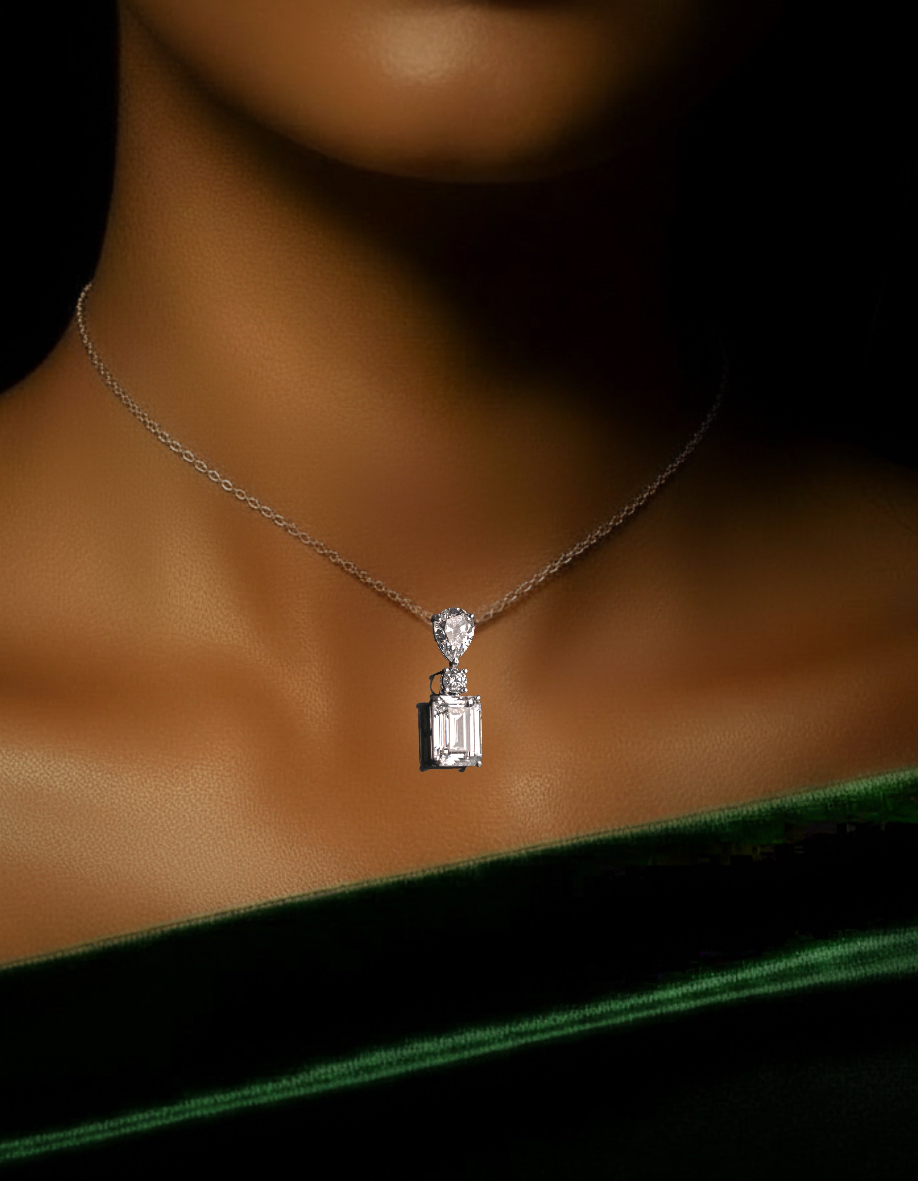 emerald necklace & earring