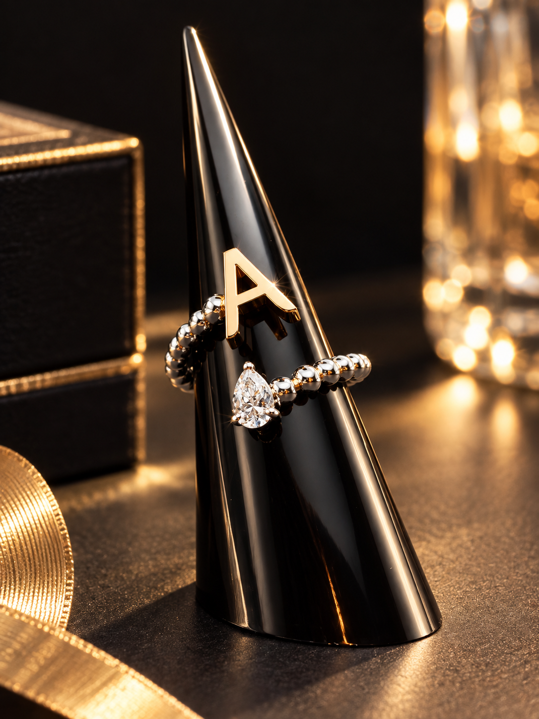 Modern letter ring