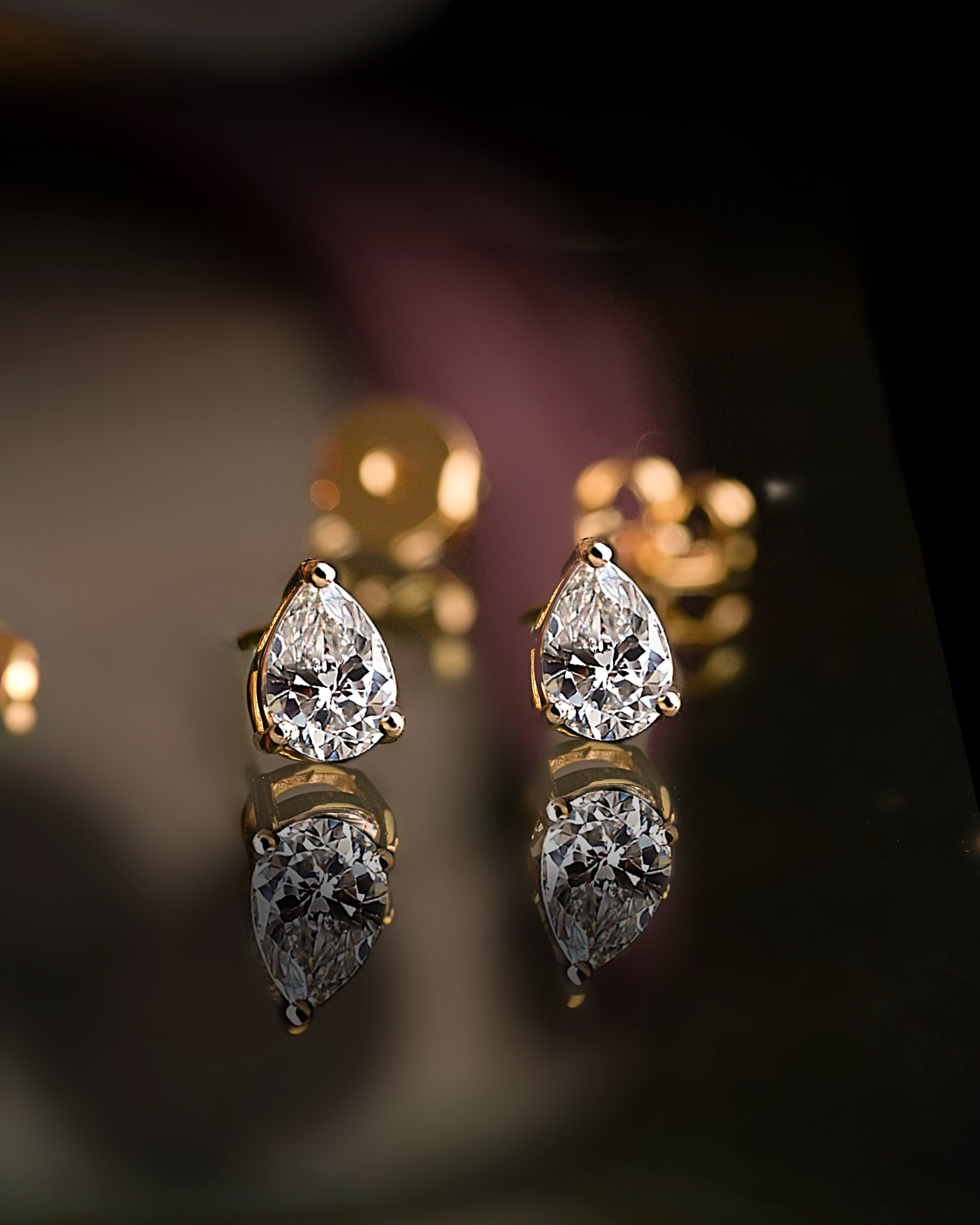 Pear Earrings Yellow