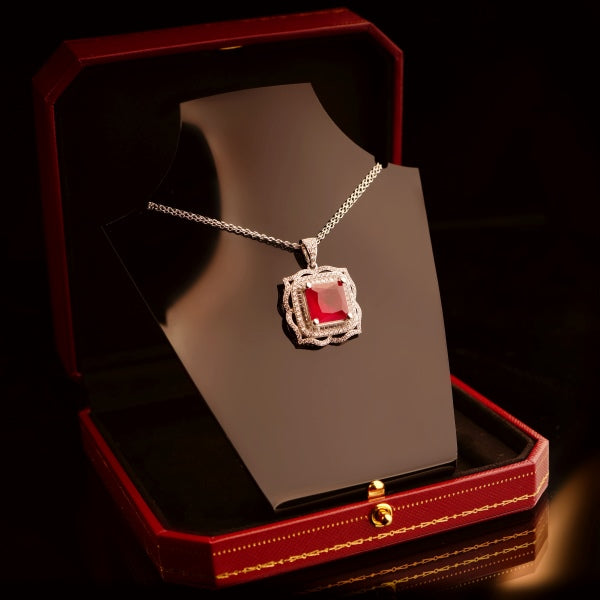 Ruby Baguette Necklace