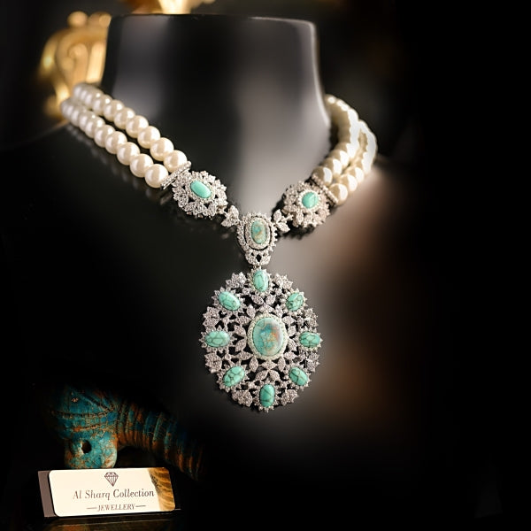 Stylish fairozi pearl set