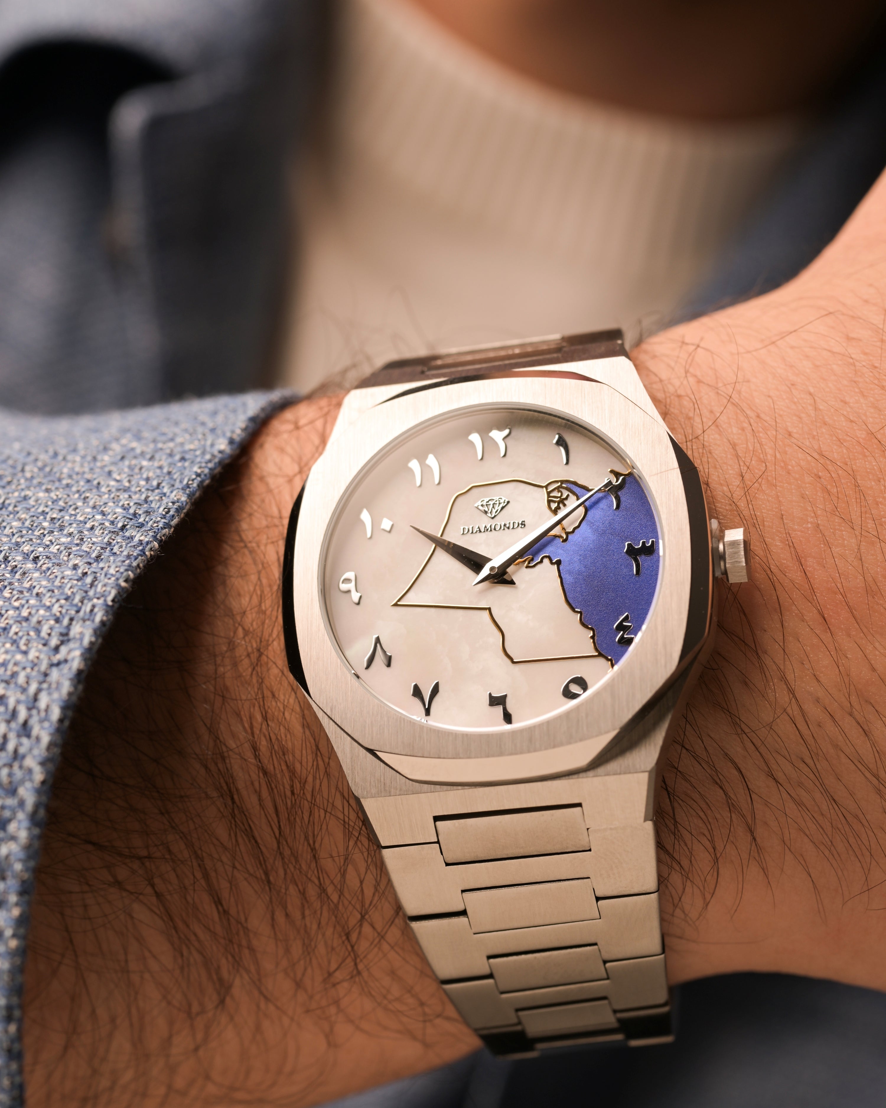 Kuwait map Steel Men's