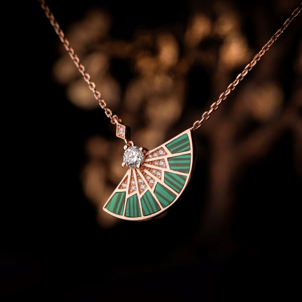 Half Circle Necklace green