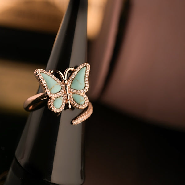 Turquoise butterfly Ring